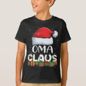 T-shirt Funny Oma Santa Claus Pyjamas de Noël Famille Mat (Devant)