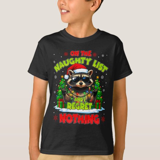 T-shirt Funny On The Naughty List I Regret Nothing Christm (Devant)