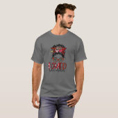 T-shirt Funny One Loved Bus Driver Messy Bun Valentine's D (Devant entier)