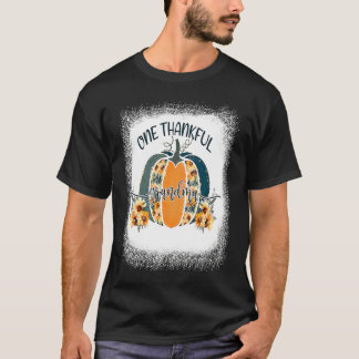 T-shirt Funny One Thankful Grandma Flower Pumpkin Fall Aut