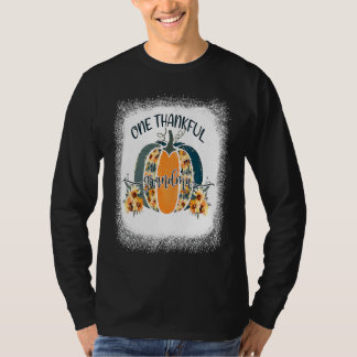 T-shirt Funny One Thankful Grandma Flower Pumpkin Fall Aut