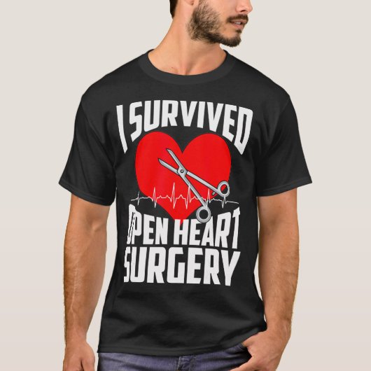 T-shirt Funny Open Heart Chirurgie Cadeau Hommes Cool Surv (Devant)