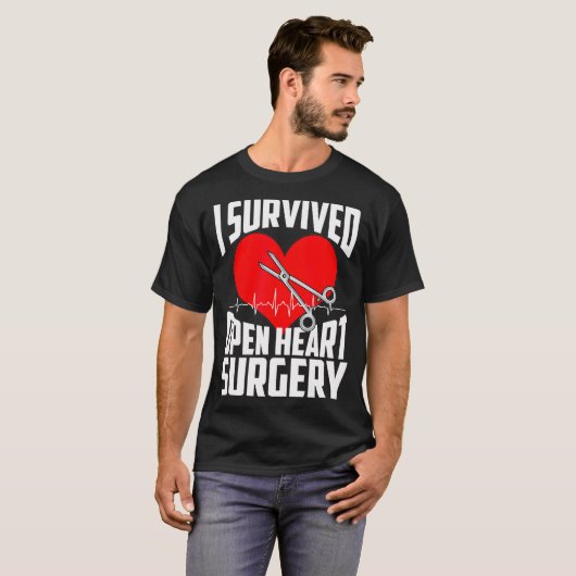 T-shirt Funny Open Heart Chirurgie Cadeau Hommes Cool Surv (Devant entier)