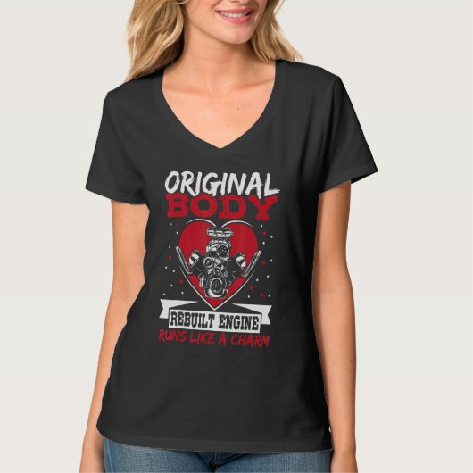 T-shirt Funny Open Heart Surgery, Original Body Rebuilt En (Devant)