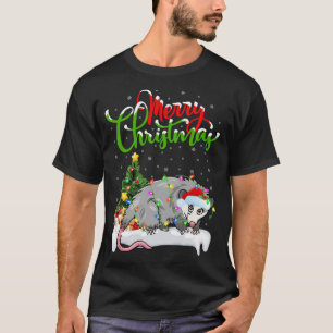 T-shirt Funny Opossum Amoureux des animaux Xmas éclairage