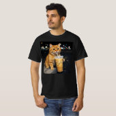 T-shirt Funny Orange Cat Drinking Iced Coffee , cat Meme (Devant entier)