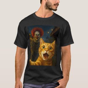 T-shirt Funny Orange Tabby Cat Selfie Clown Déplaisant Sok