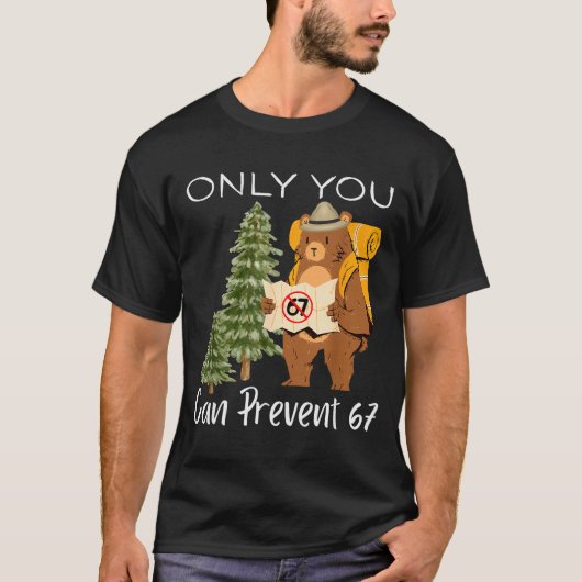 T-shirt Funny Outdoor Bear Wild Number Six Seven Pun (Devant)