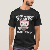 T-shirt Funny Owl New Drivers License Learner's Permit For (Devant)