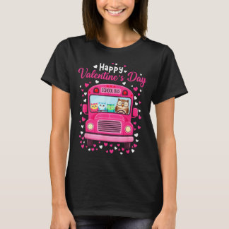 T-shirt Funny owls school bus driver happy valentines day