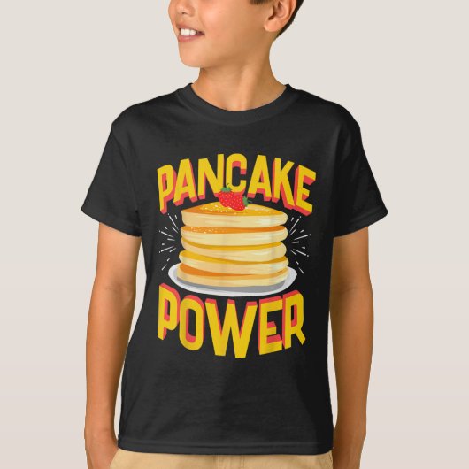 T-shirt Funny Pancake Power (Devant)