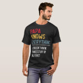 T-shirt Funny Papa Connaît Tout Fête des pères Pour Grand (Devant entier)