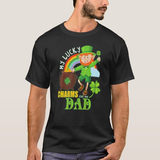 T-shirt Funny Papa Paddy Day St patrick Lucky Charms Call (Devant)