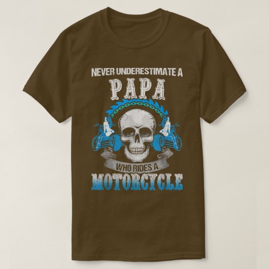 T-shirt Funny Papa Who Rides A Motorcycle Biker Racing Dad (Design devant)