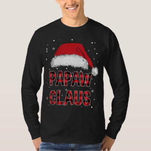 T-shirt Funny Papaw Claus Rouge Paillée Famille de Noël Pj