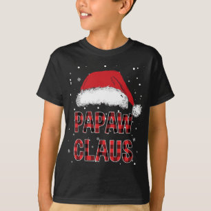 T-shirt Funny Papaw Claus Rouge Paillée Famille de Noël Pj