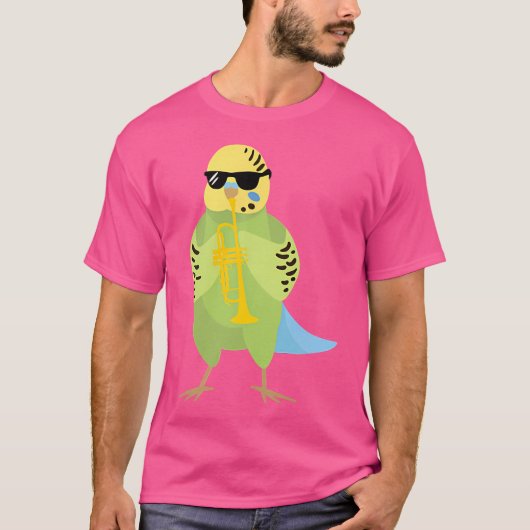 T-shirt Funny Parakeet porter des lunettes de soleil Jouer (Devant)