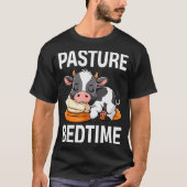 T-shirt Funny Pasture Bedtime Cute Cow Pajamas Pj Sleep (Devant)