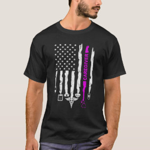T-shirt Funny Patriotic Caregiver Nurse USA Drapeau 4e Ju