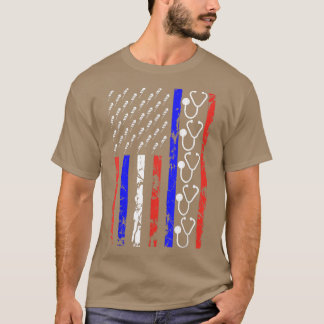 T-shirt Funny Patriotic Nurse 4 juillet American Flag St