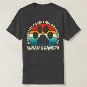 T-shirt Funny Paw Dog Promoted From Dog Grandpa To Human G (Design devant)
