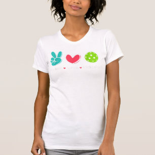 T-shirt Funny Peace Love Pickleball Court Jouer Loves Pick