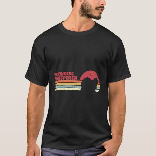 T-shirt Funny Pekingese Whisperer Retro (Devant)