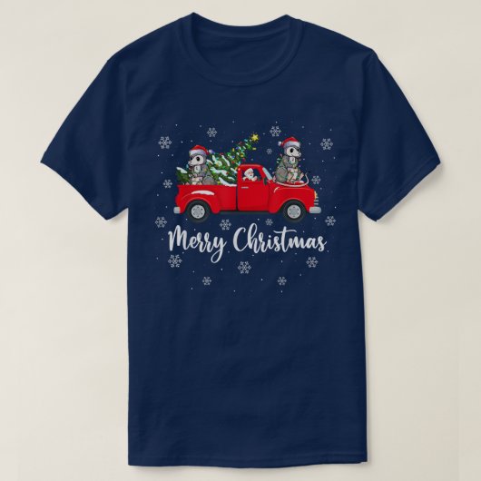 T-shirt Funny Père Noël équitation Arbre de Noël Camion Op (Design devant)