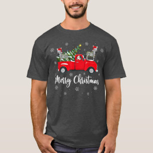 T-shirt Funny Père Noël équitation Noël Arbre Camion Zebra