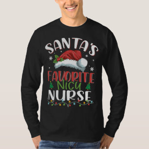 T-shirt Funny Père Noël Favori Nicu Nurse Noël Père Noël