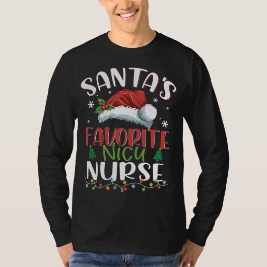 T-shirt Funny Père Noël Favori Nicu Nurse Noël Père Noël (Devant)