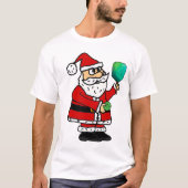 T-shirt Funny Père Noël Jouer au Pickleball Noël (Devant)
