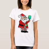 T-shirt Funny Père Noël Jouer au Pickleball Noël (Devant)