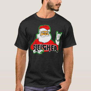 T-shirt FUNNY Père Noël Sleigher Slayer Métal Lourd Chris