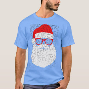 T-shirt Funny Père Noël visage Lunettes de soleil avec bar