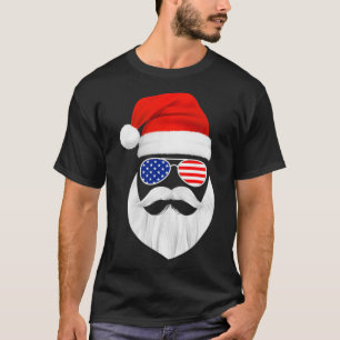 T-shirt Funny Père Noël visage Lunettes de soleil avec bar