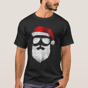 T-shirt Funny Père Noël visage Lunettes de soleil avec bar