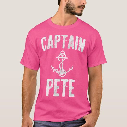 T-shirt Funny Personalized Boating First Name Captain Pete (Devant)