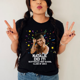 T-shirt Funny Personnalisé Graduated Party Photo personnal