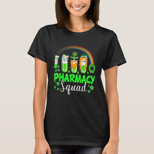 T-shirt Funny Pharmacy Squad Leprechaun Pharmist St Part (Devant)