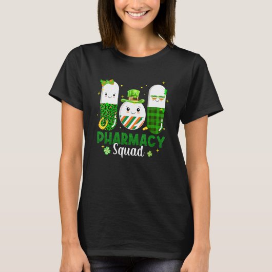 T-shirt Funny Pharmacy Squad Pharmacist Pills St Patrick's (Devant)