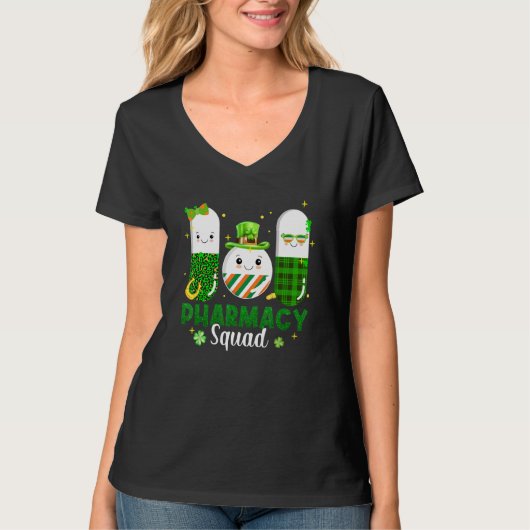T-shirt Funny Pharmacy Squad Pharmacist Pills St Patrick's (Devant)