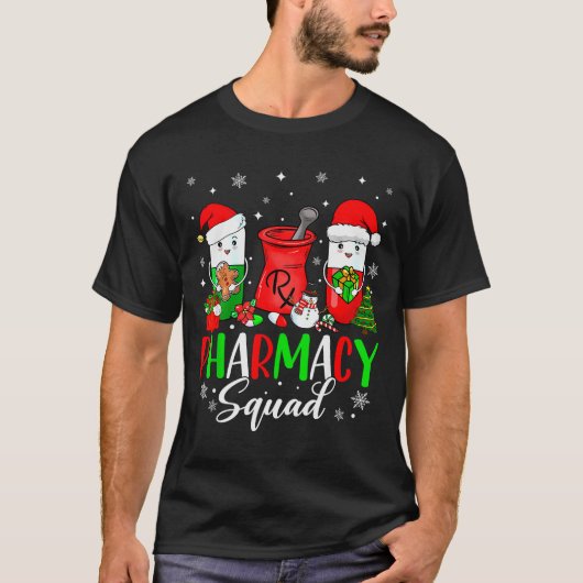 T-shirt Funny Pharmacy Tech Squad Christmas Matching Holid (Devant)