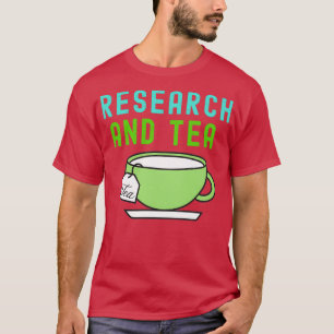 T-SHIRT FUNNY PHD RETRO TEXTURED RECHERCHE ET THÉ 1
