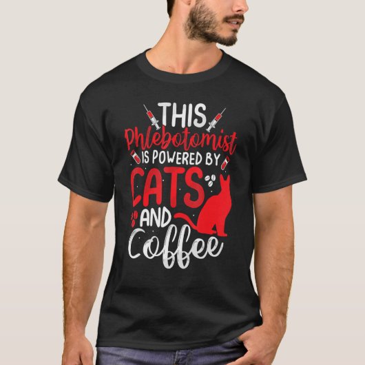 T-shirt Funny Phlebotomy Phlebotomist Nurse Funny Cat Love (Devant)