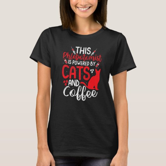 T-shirt Funny Phlebotomy Phlebotomist Nurse Funny Cat Love (Devant)