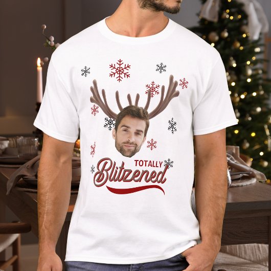 T-shirt Funny Photo Face Blitzened Christmas Custom Gift