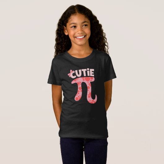 T-Shirt Funny Pi jour 14 mars mignon noeud rose arc maths  (Devant entier)