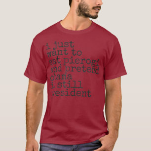 T-shirt Funny Pierogi Polonais Démocrate I Miss Obama 4445
