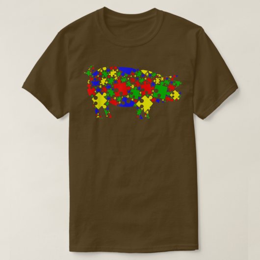 T-shirt Funny Pig Puzzle Animals (Design devant)